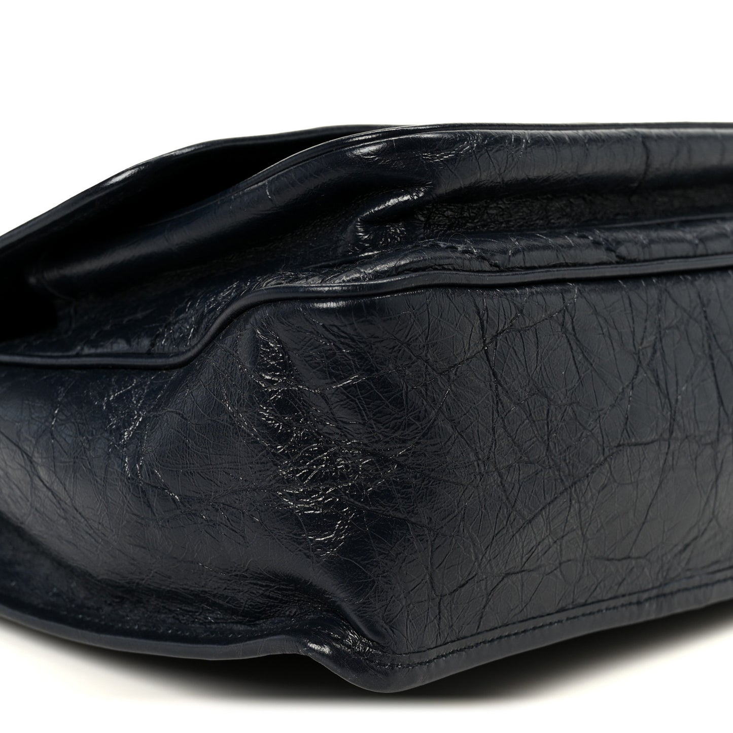 Crinkled Calfskin Matelasse Monogram Medium Niki Chain Satchel Deep Marine