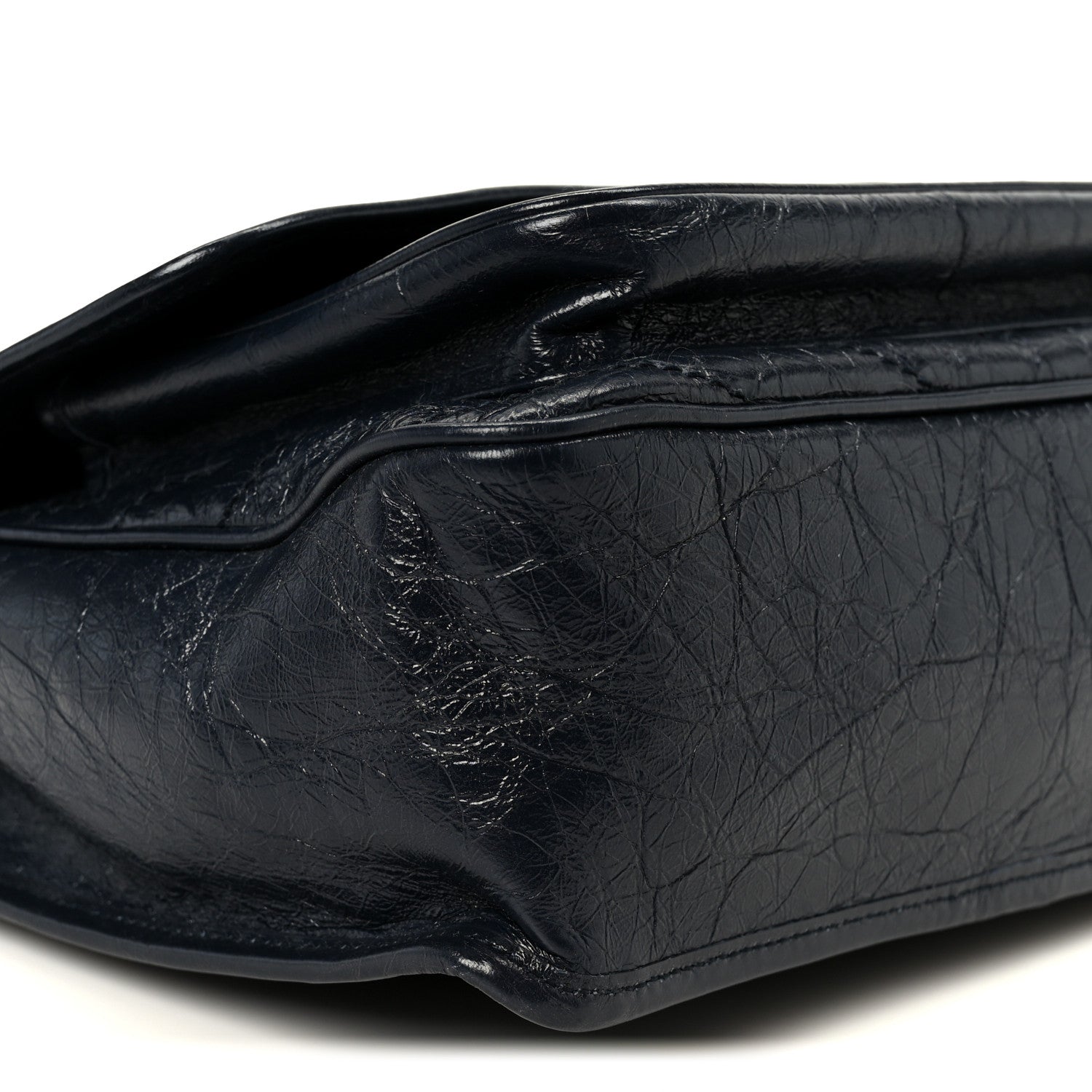 Saint Laurent Crinkled Calfskin Matelasse Monogram Medium Niki Chain Satchel Deep Marine 9 of 10
