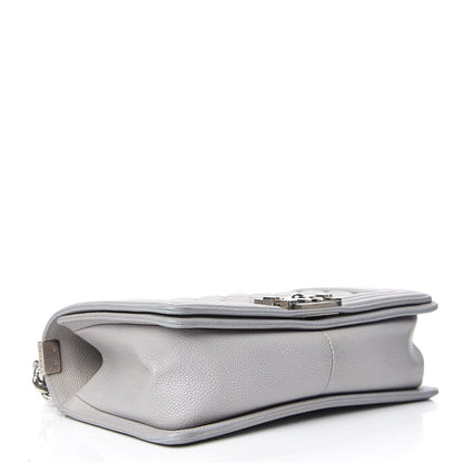 Chanel Iridescent Caviar Quilted Medium Boy Flap Light Grey 4 of 13