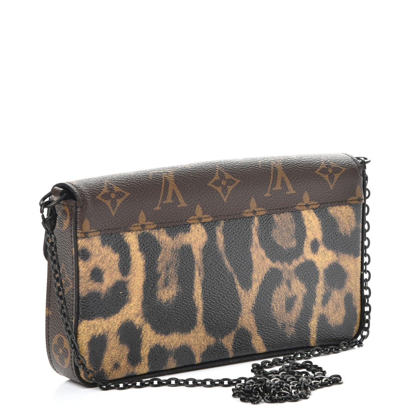 Monogram Animal Print Pochette Felicie Chain Wallet