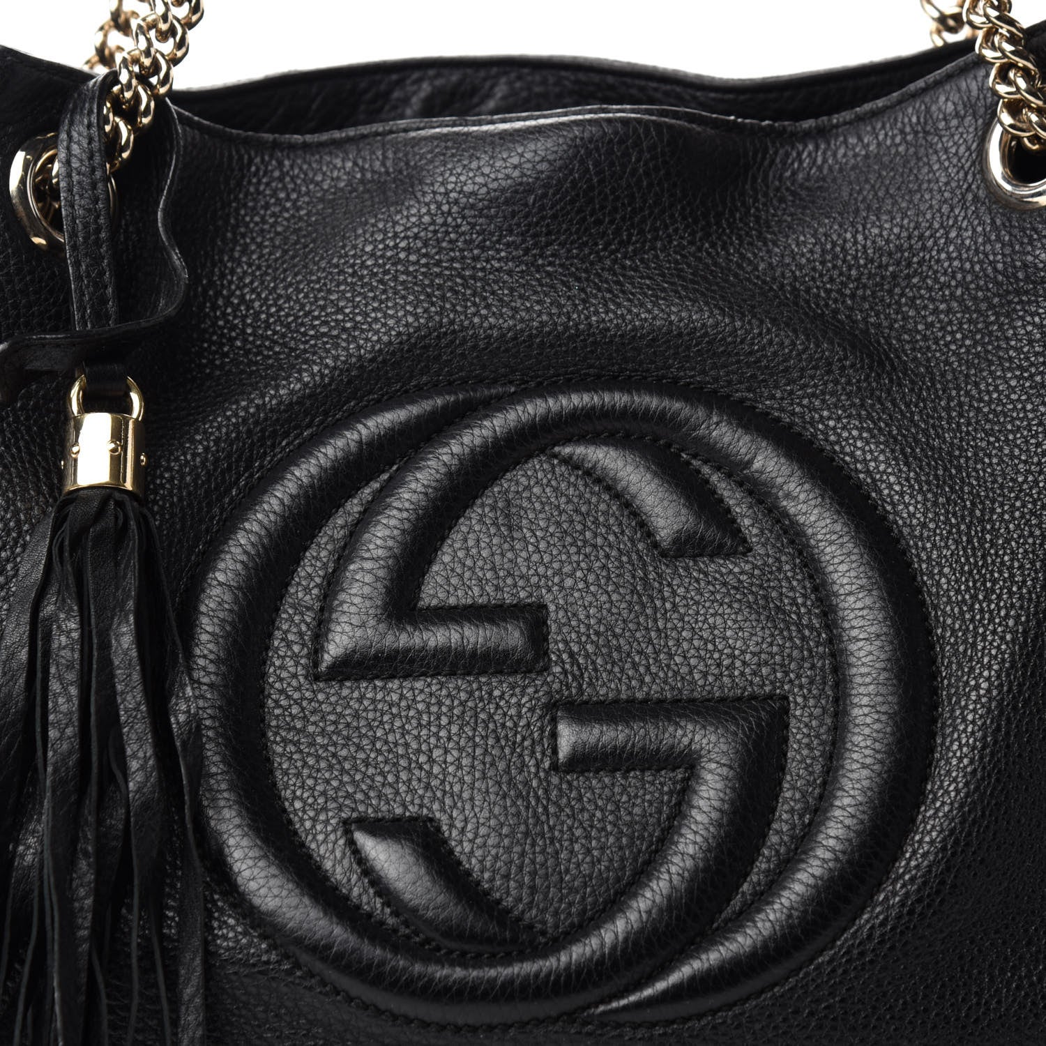 Gucci Pebbled Calfskin Medium Soho Chain Shoulder Bag Black 12 of 12