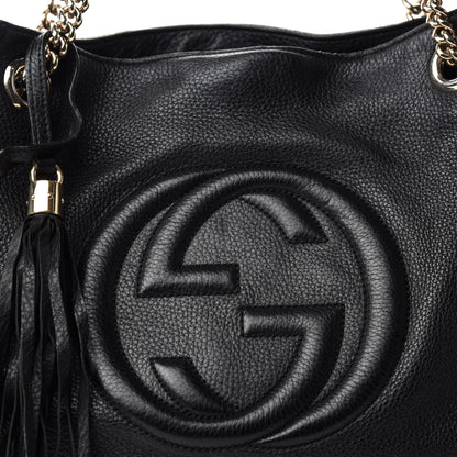 Gucci Pebbled Calfskin Medium Soho Chain Shoulder Bag Black 12 of 12