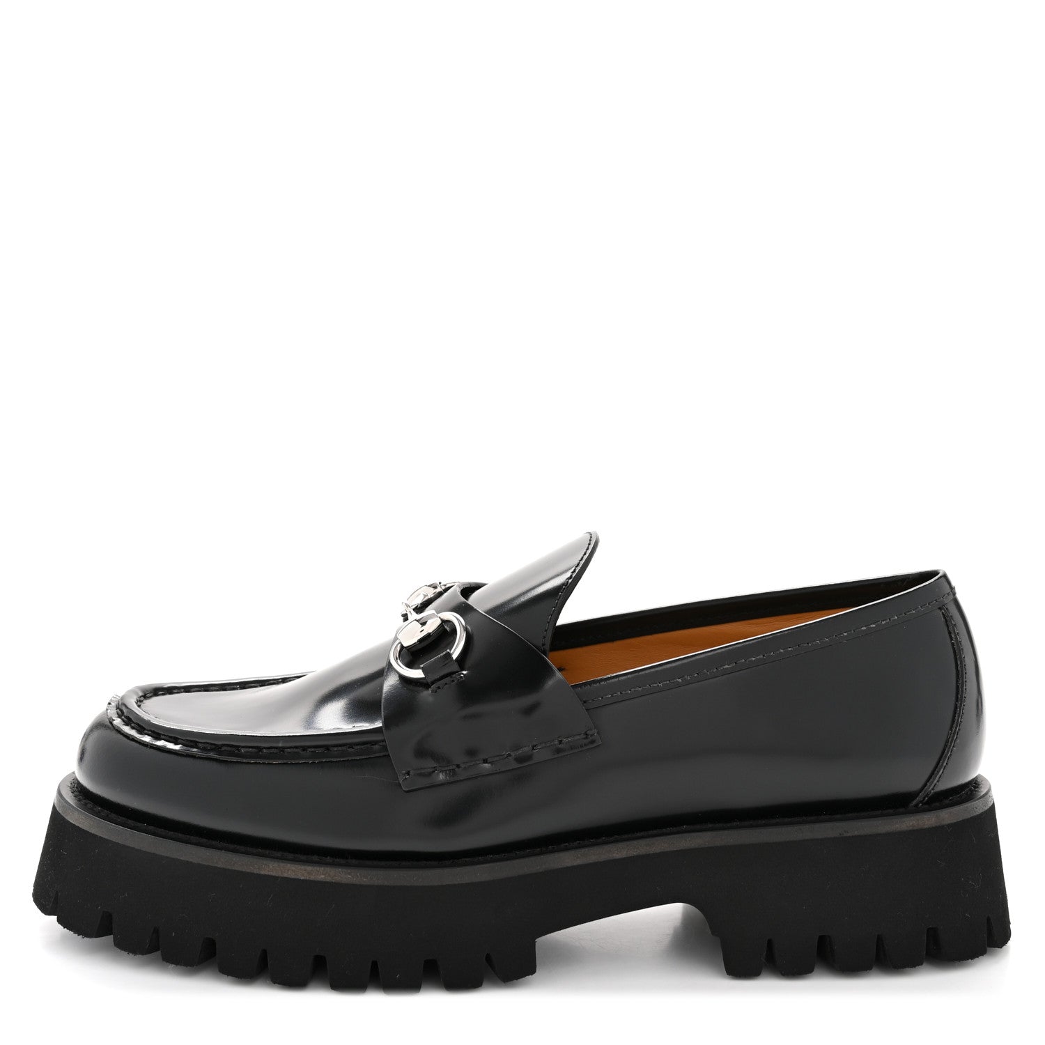 Gucci Cordovan Lux Womens Horsebit 45mm Platform Loafers 39.5 Black 1 of 10