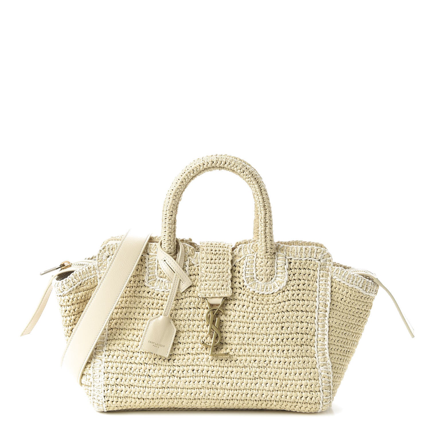 Saint Laurent Raffia Baby Monogram Downtown Cabas 1 of 9