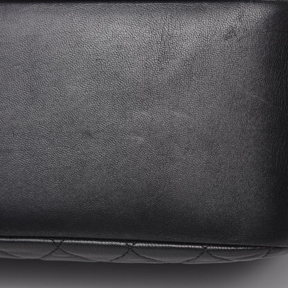 Chanel Lambskin Quilted Large Curvy Pouch Cosmetic Case Black 11 of 17