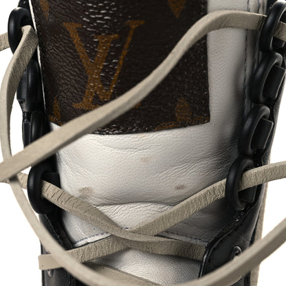 Louis Vuitton Suede Calfskin Monogram Laureate Platform Desert Boots 37 Grey 10 of 10