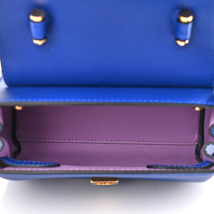 Versace Grained Calfskin Small La Medusa Top Handle Bag Lapis 5 of 9