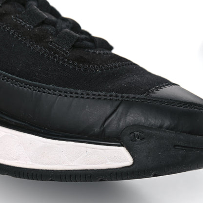 Chanel Velvet Calfskin Mixed Fibers CC Sneakers 39.5 Black 10 of 13