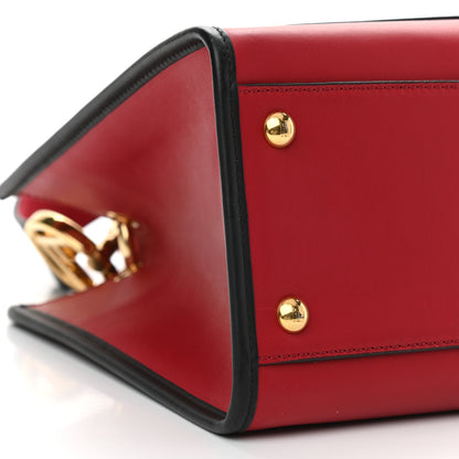 Fendi Vitello Century Opaco F is Fendi Bi-Color Small Runaway Satchel Fragola Black 10 of 11