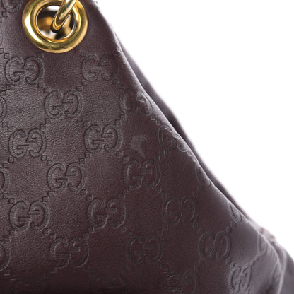 Gucci Guccissima Large Bamboo Messenger Tote Bag Purple 10 of 13