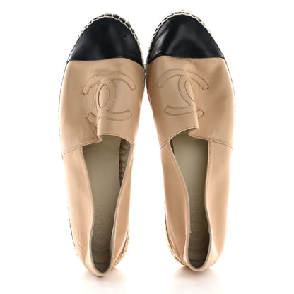 Chanel Lambskin CC Espadrilles 41 Beige Black 2 of 13