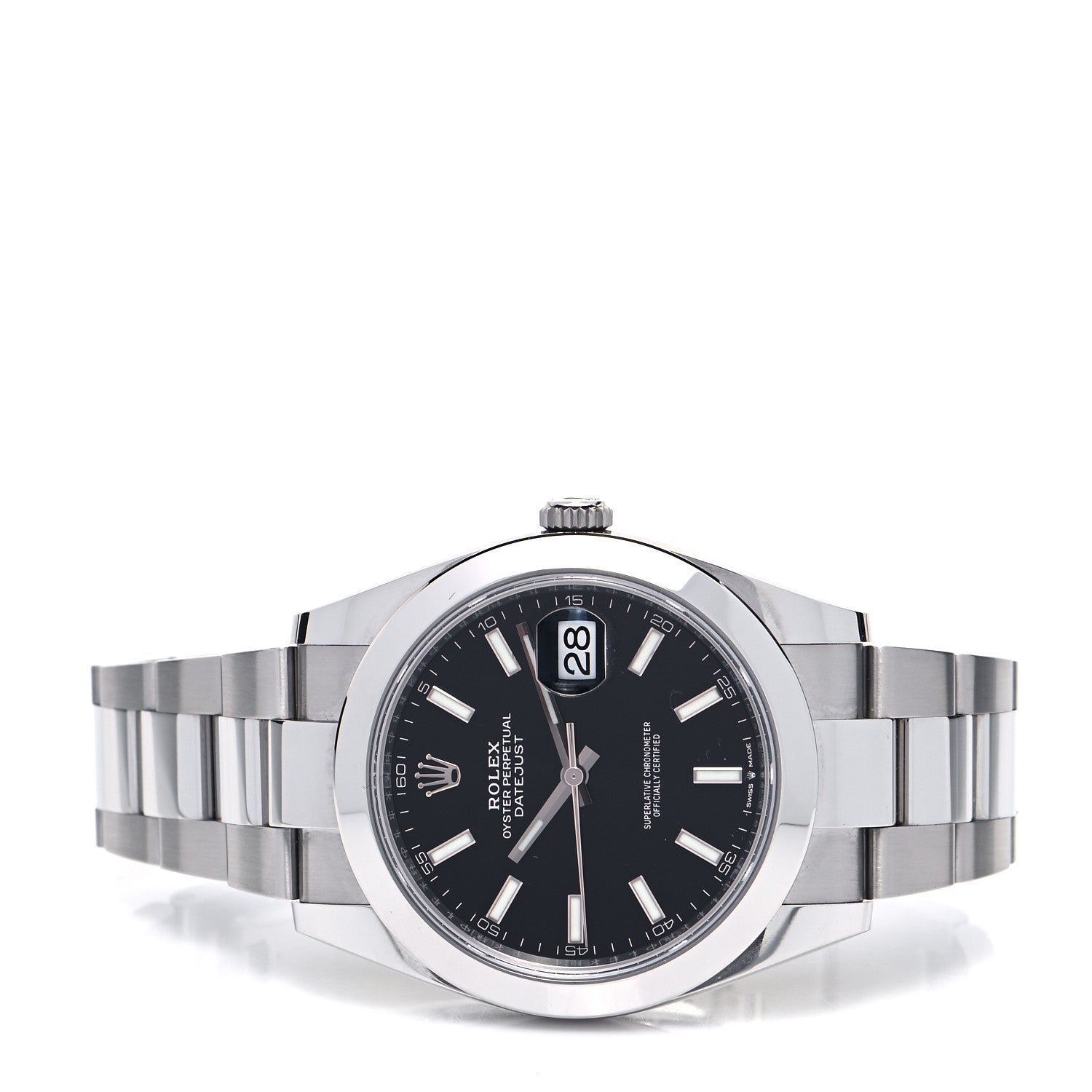 Rolex Stainless Steel 41mm Oyster Perpetual Datejust Watch Black 126300 2 of 7