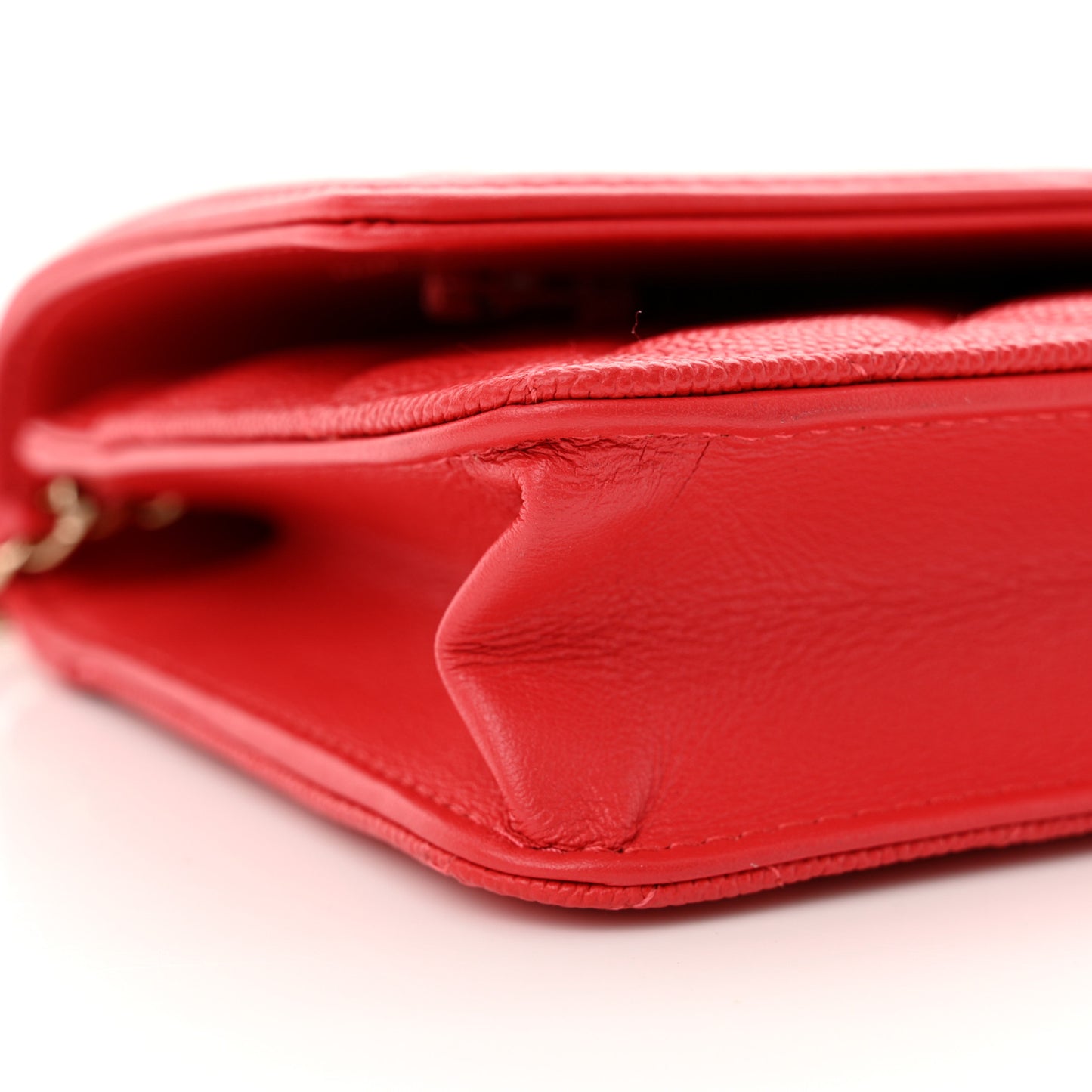 Caviar Quilted CC Filigree Wallet On Chain WOC Red