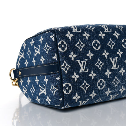 Louis Vuitton Monogram Jacquard Denim Speedy Bandouliere 25 Bleu 8 of 10