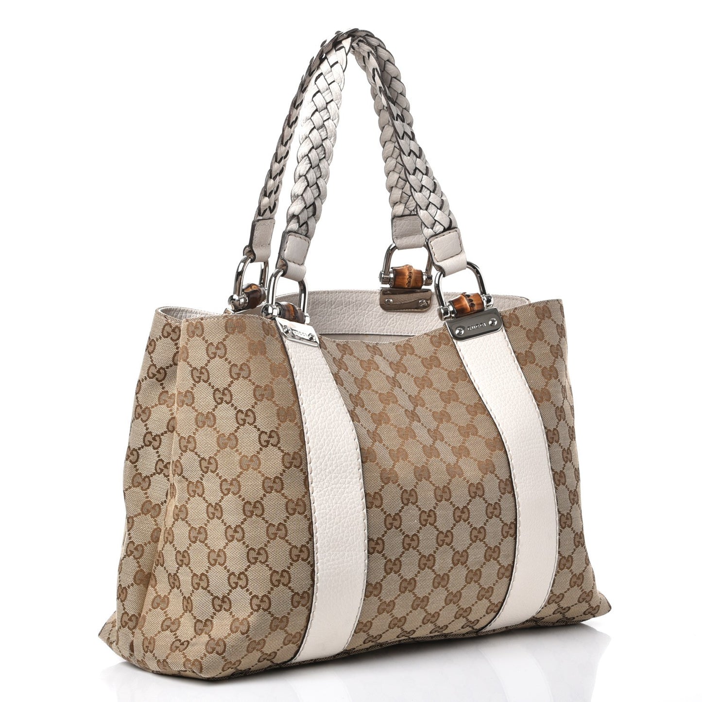 Monogram Medium Bamboo Bar Tote Off White
