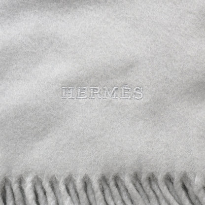 Hermes Cashmere Fringe Scarf Bleu 2 of 4