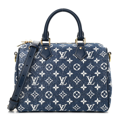 Louis Vuitton Monogram Jacquard Denim Speedy Bandouliere 25 Bleu 1 of 9