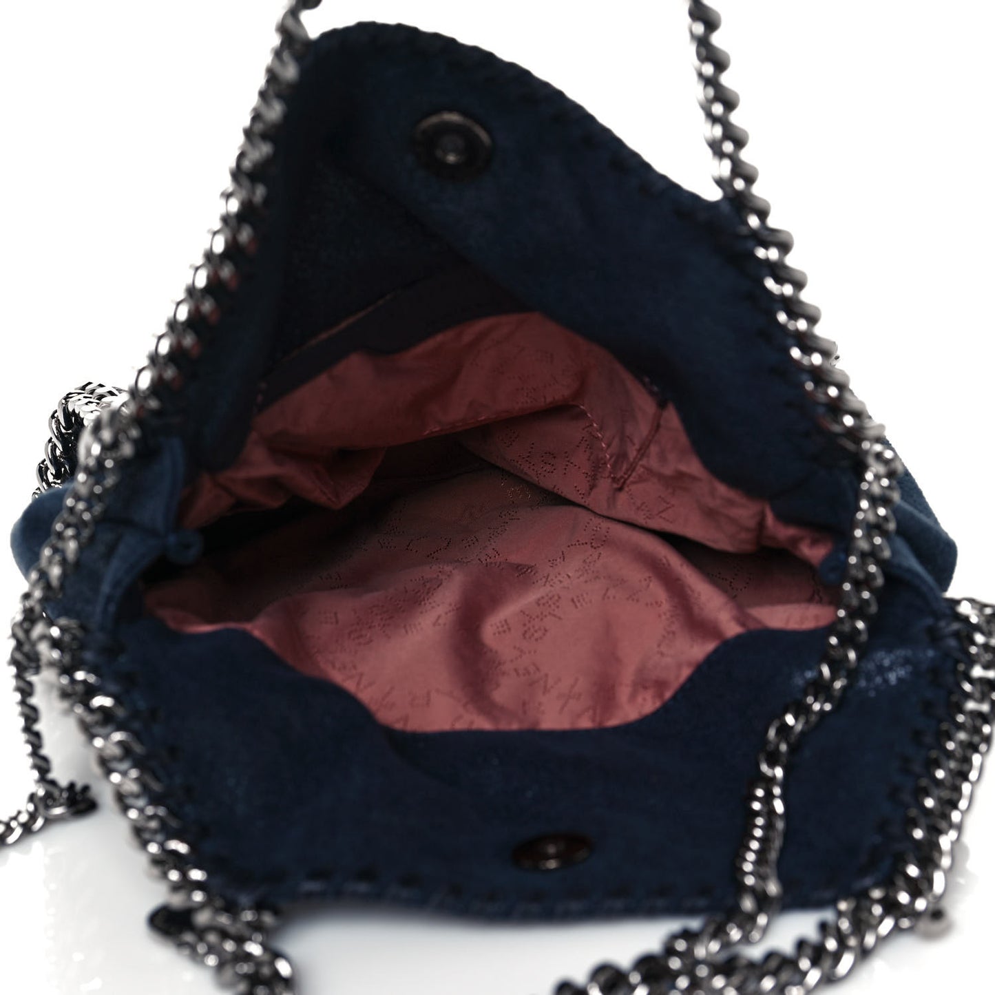 Shaggy Deer Mini Falabella Fold Over Tote Navy