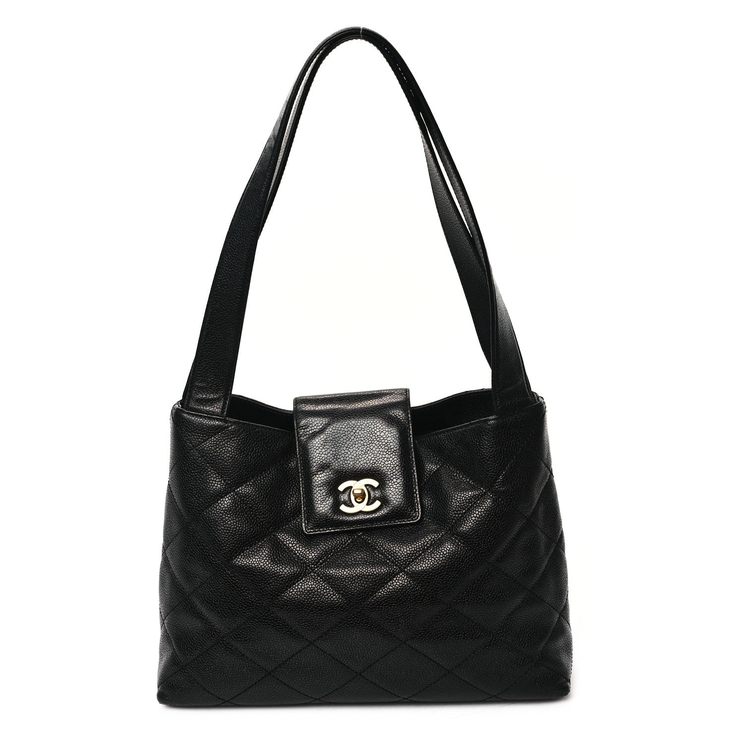 Chanel Caviar Diamond Flap Shoulder Bag Black 1 of 12