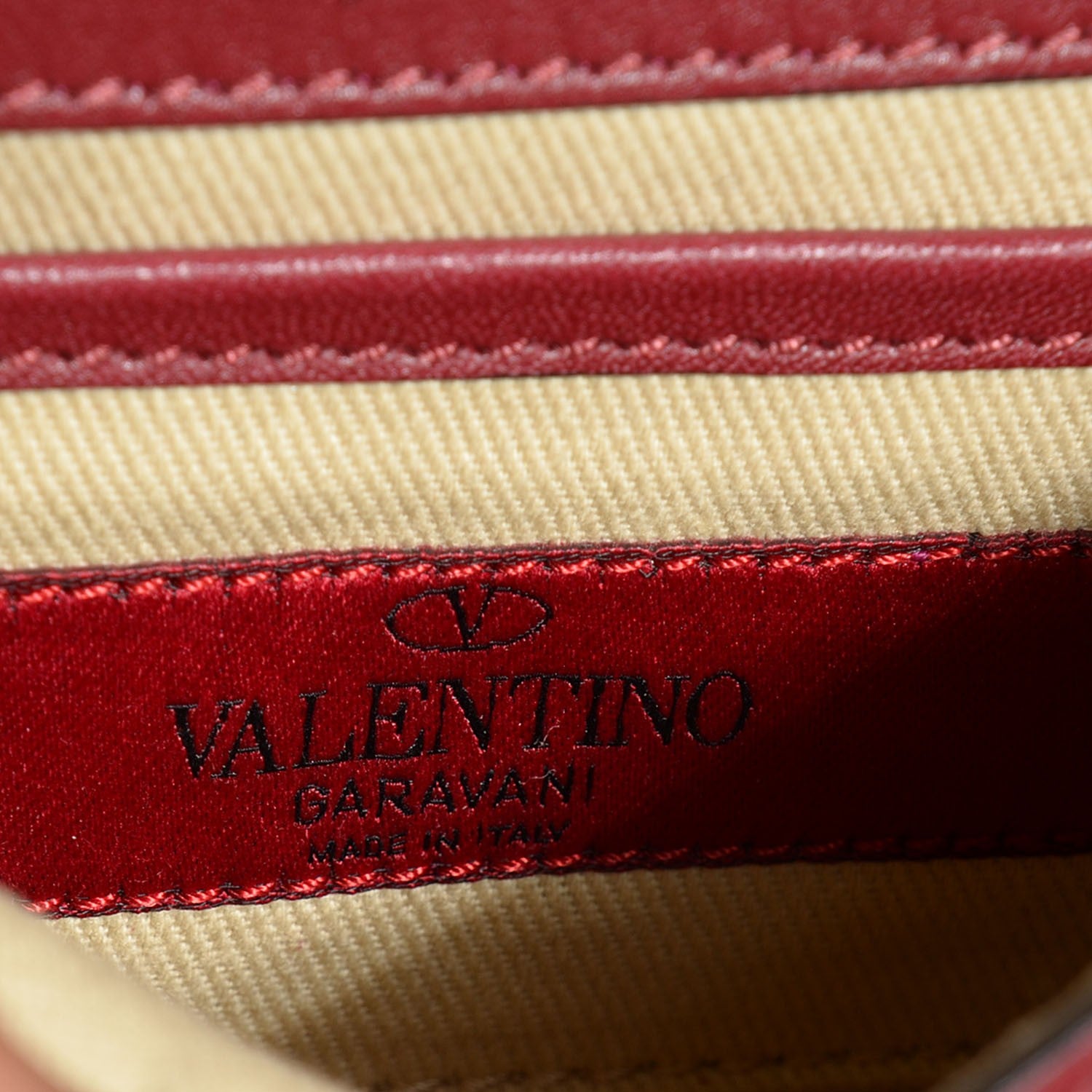 Valentino Garavani Vitello Rockstud Halfmoon Saddle Bag Maroon 7 of 8