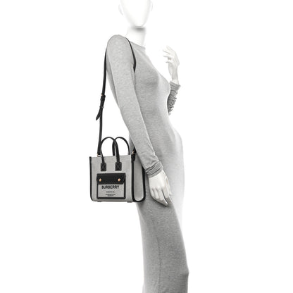 Burberry Canvas Smooth Calfskin Mini Two Tone Freya Tote Black 2 of 11