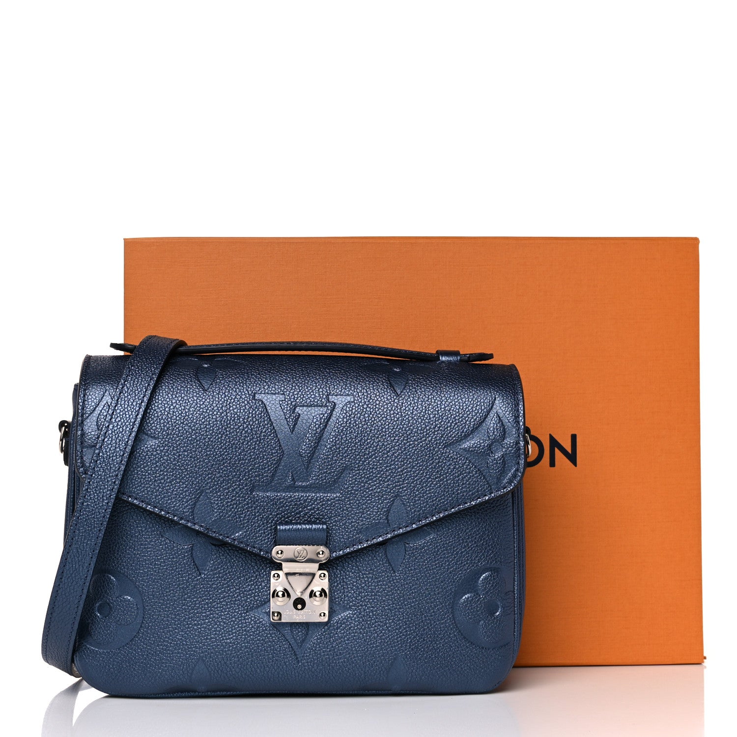 Louis Vuitton Metallic Empreinte Monogram Giant Pochette Metis Navy Nacre 10 of 10