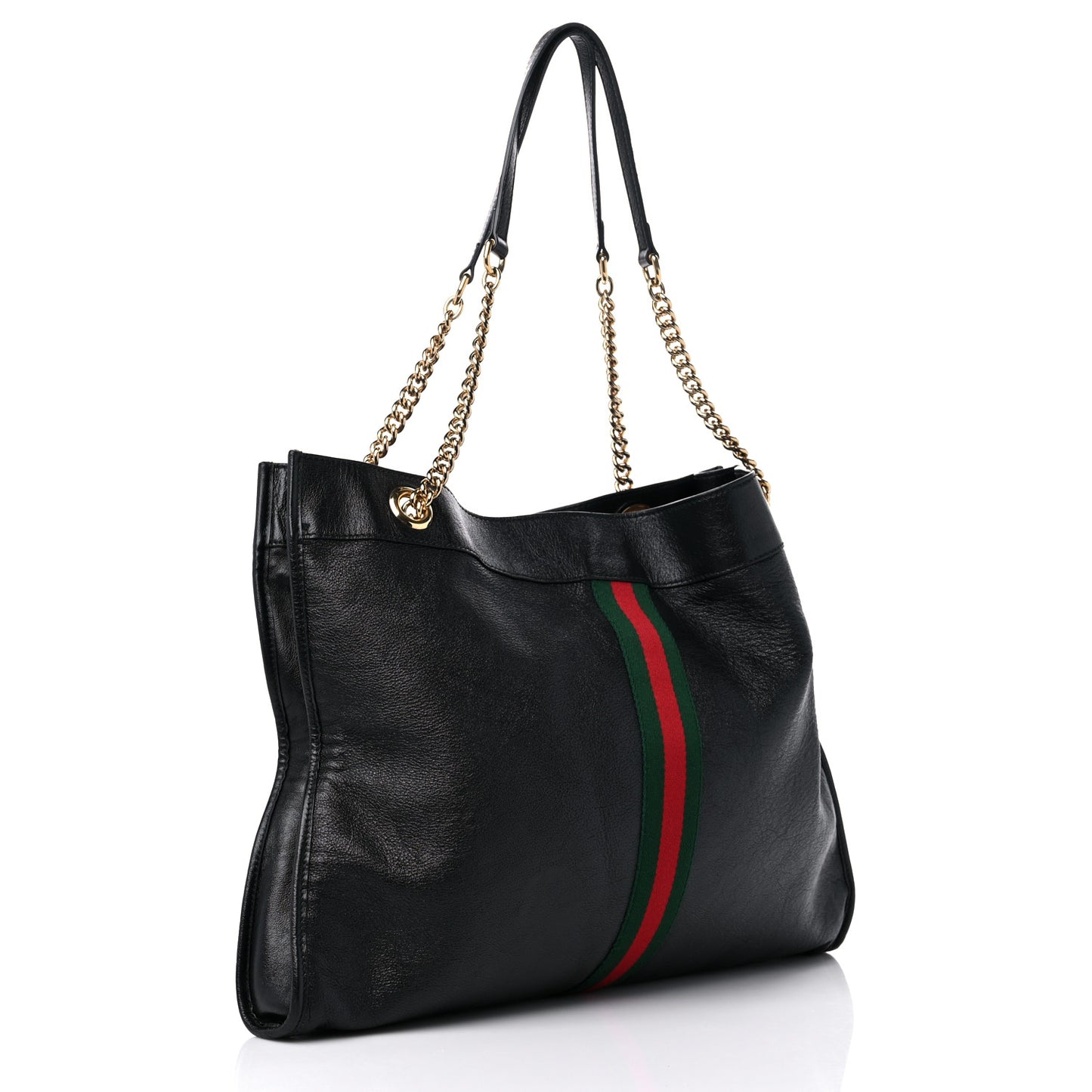 Calfskin Large Rajah Chain Tote Black