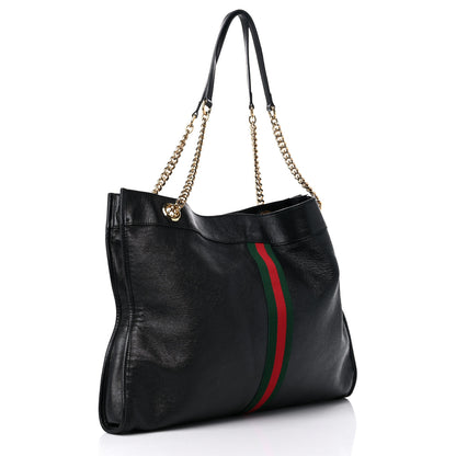 Gucci Calfskin Large Rajah Chain Tote Black 4 of 12