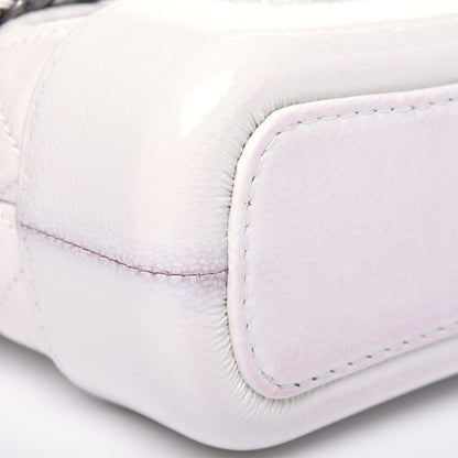 Chanel Patent Goatskin Quilted Small Gabrielle Hobo White 10 of 19