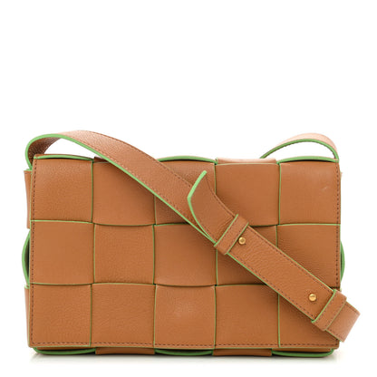 Bottega Veneta Buffalo Maxi Intrecciato Cassette Bicolor Crossbody Bag Caramel Pistachio 1 of 10