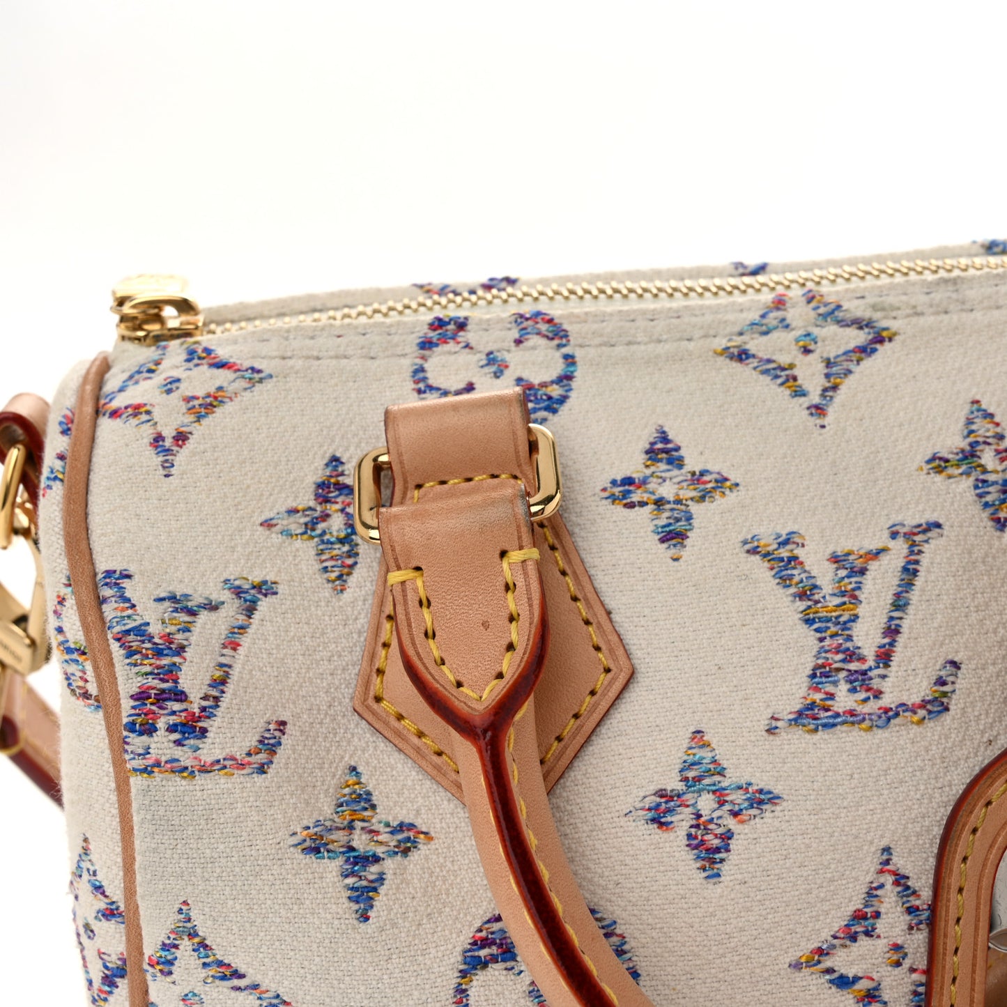 Monogram Jacquard Fabric Speedy Bandouliere 20 Multicolor Beige