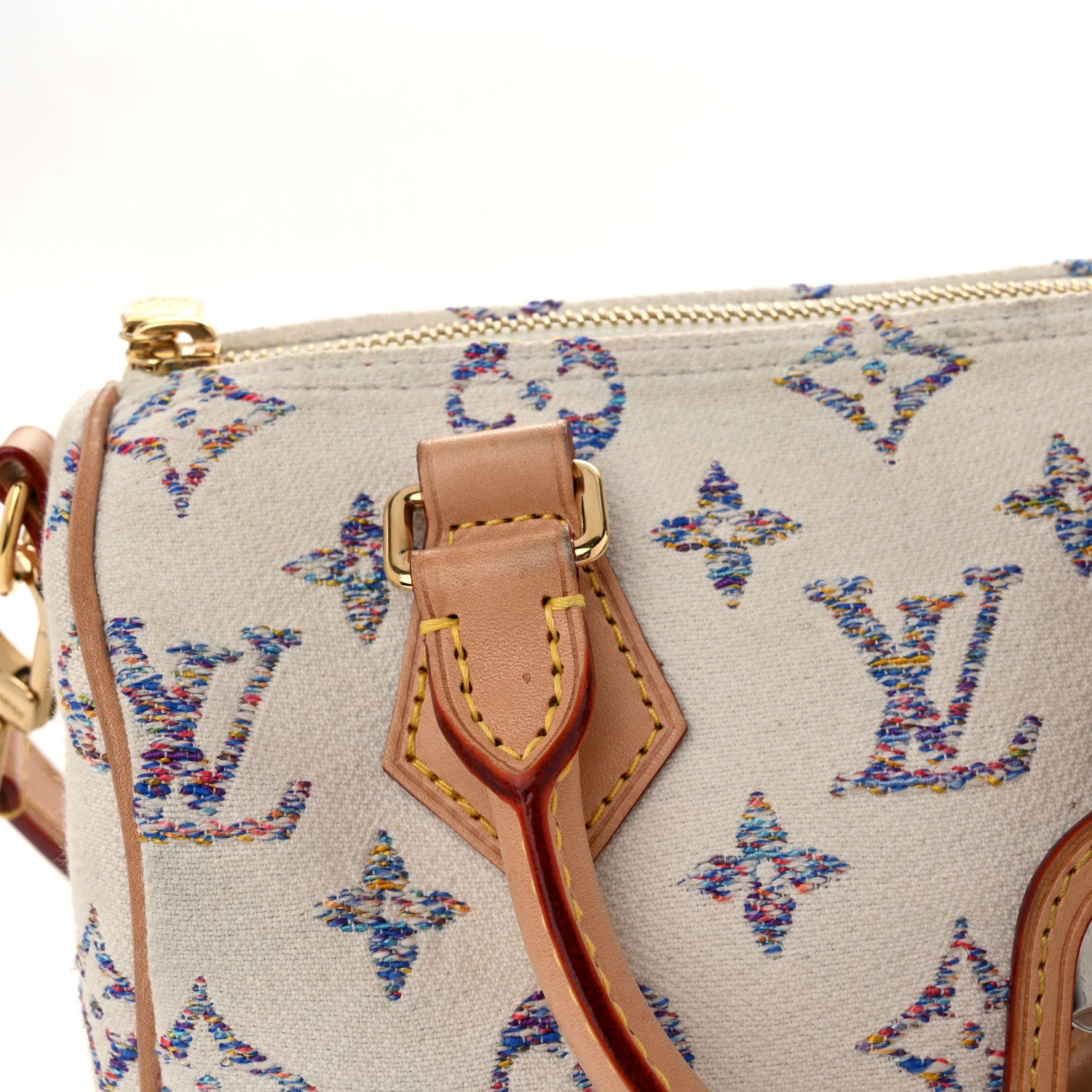 Louis Vuitton Monogram Jacquard Fabric Speedy Bandouliere 20 Multicolor Beige 10 of 11