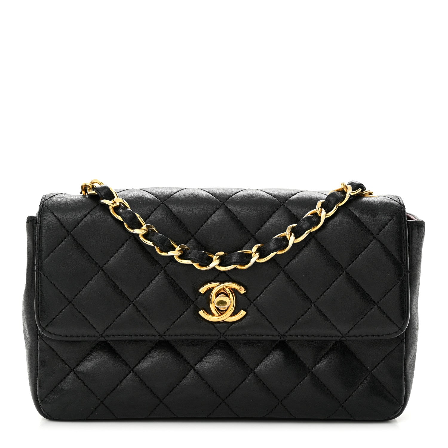 Chanel Lambskin Quilted Mini Rectangular Flap Black 1 of 15