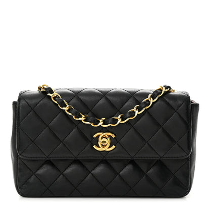 Chanel Lambskin Quilted Mini Rectangular Flap Black 1 of 15