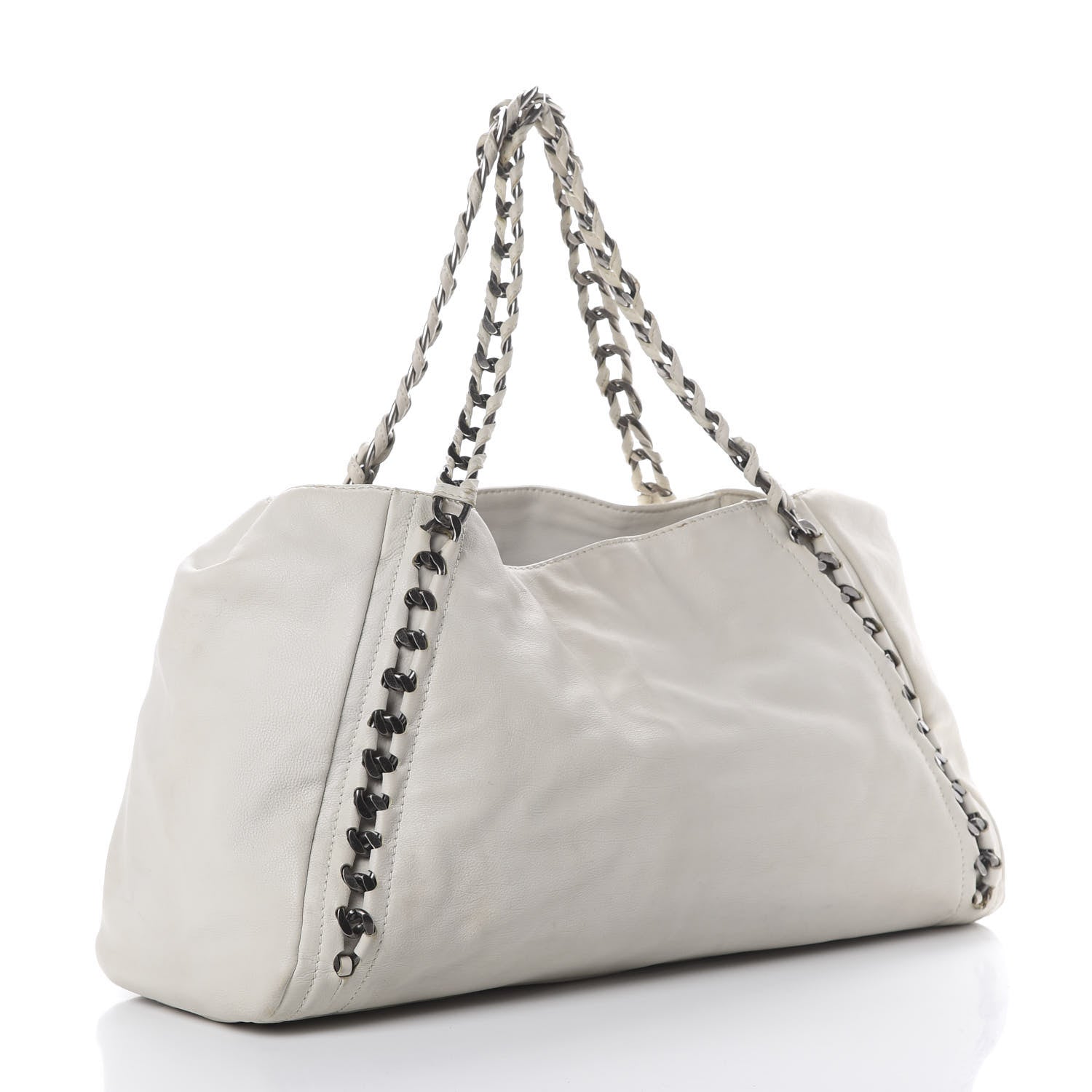 Chanel Calfskin Large East West Modern Chain Tote White 2 of 23