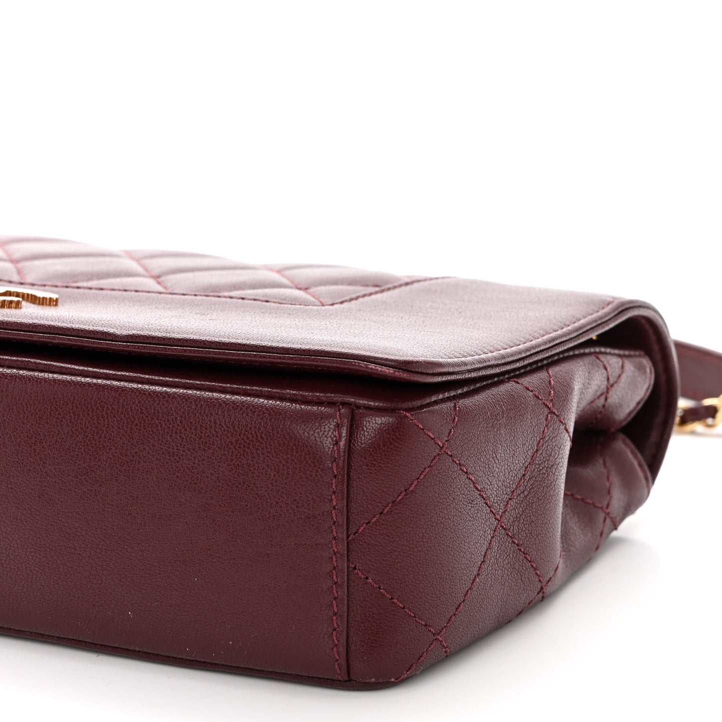 Sheepskin Quilted Vintage Mademoiselle Flap Dark Red