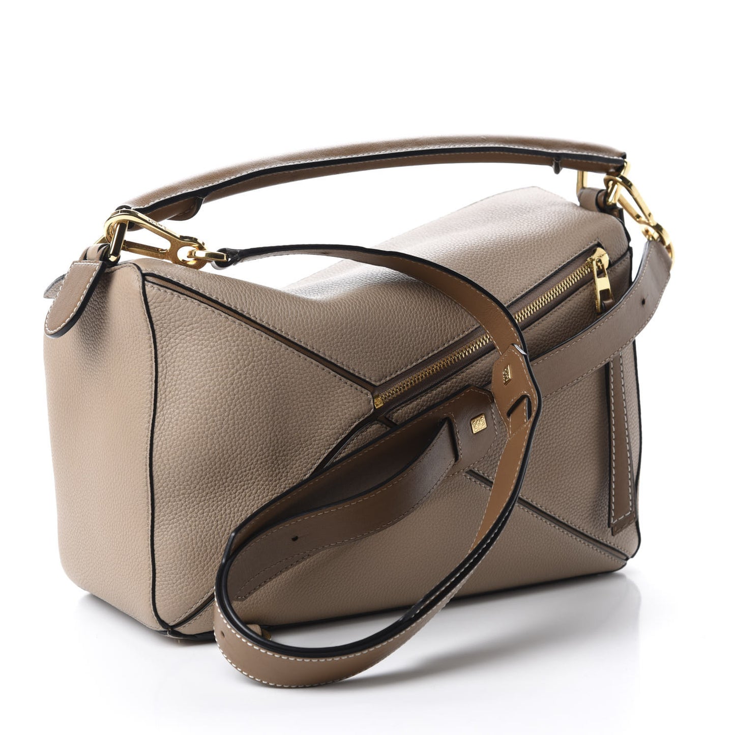 Calfskin Medium Puzzle Bag Sand Mink