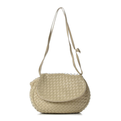 Bottega Veneta Nappa Intrecciato Crossbody Flap Bag Beige 1 of 8