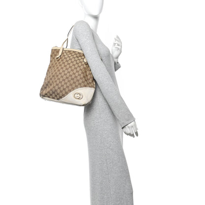 Gucci Monogram Medium New Britt Hobo Tote Off White 2 of 15