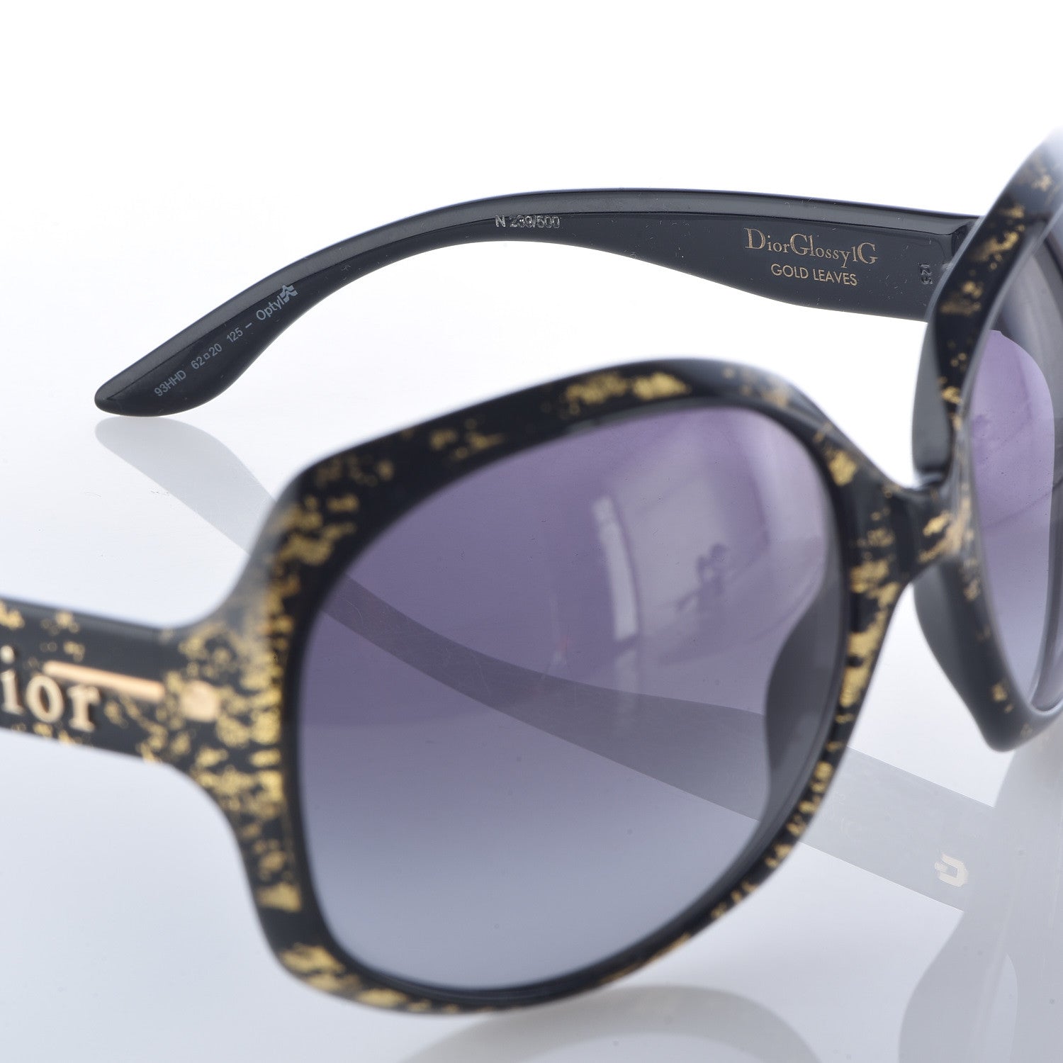Christian Dior Dior Glossy 1 Gold Leaves Sunglasses Black 5 of 10