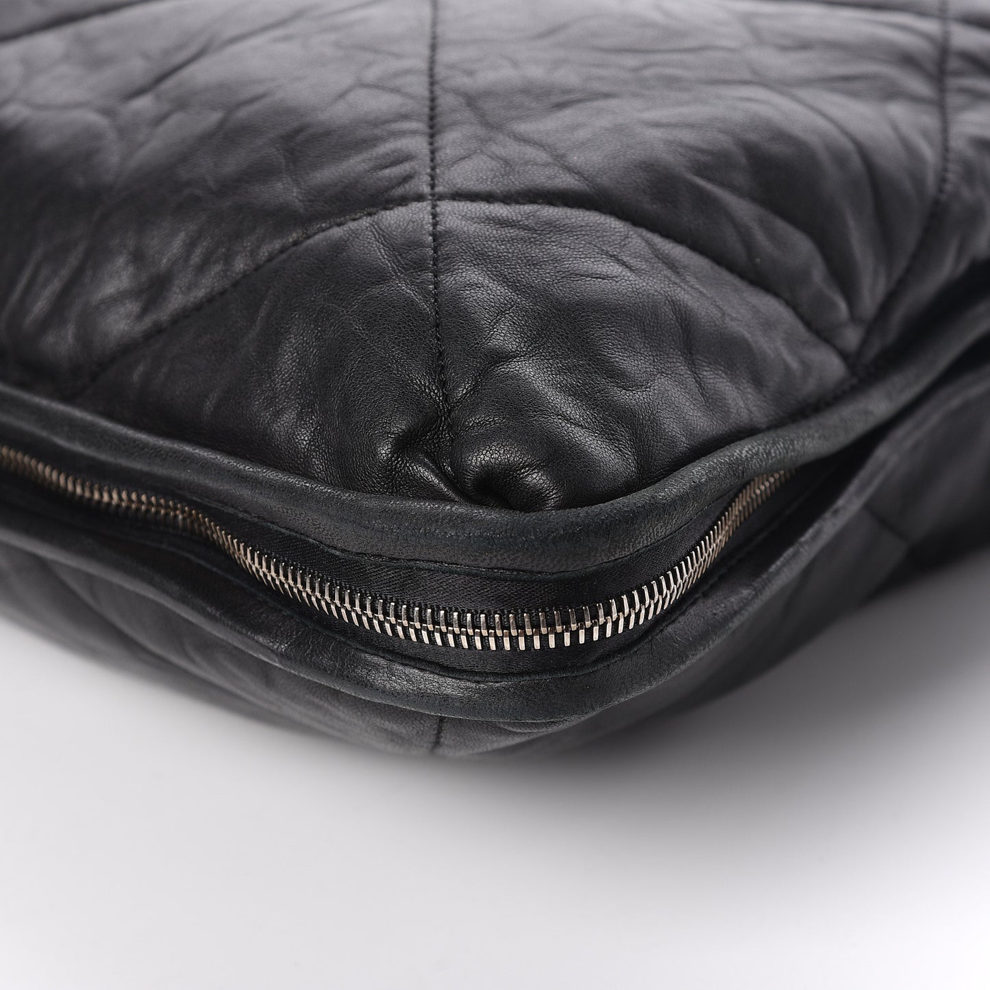 Lambskin Quilted Amalia Tote Black