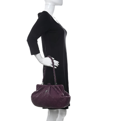 Chanel Lambskin Embroidered Frame Bag Purple 2 of 10