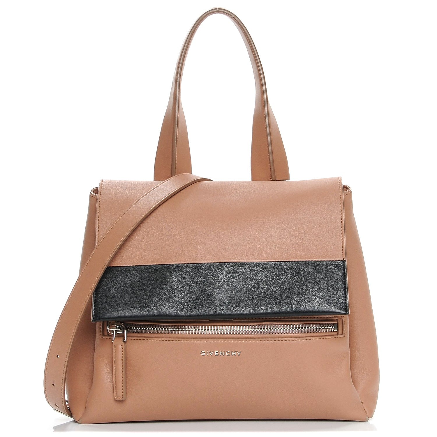 Givenchy Calfskin Medium Bi-Color Pandora Pure Flap Bag Pink Black 1 of 13