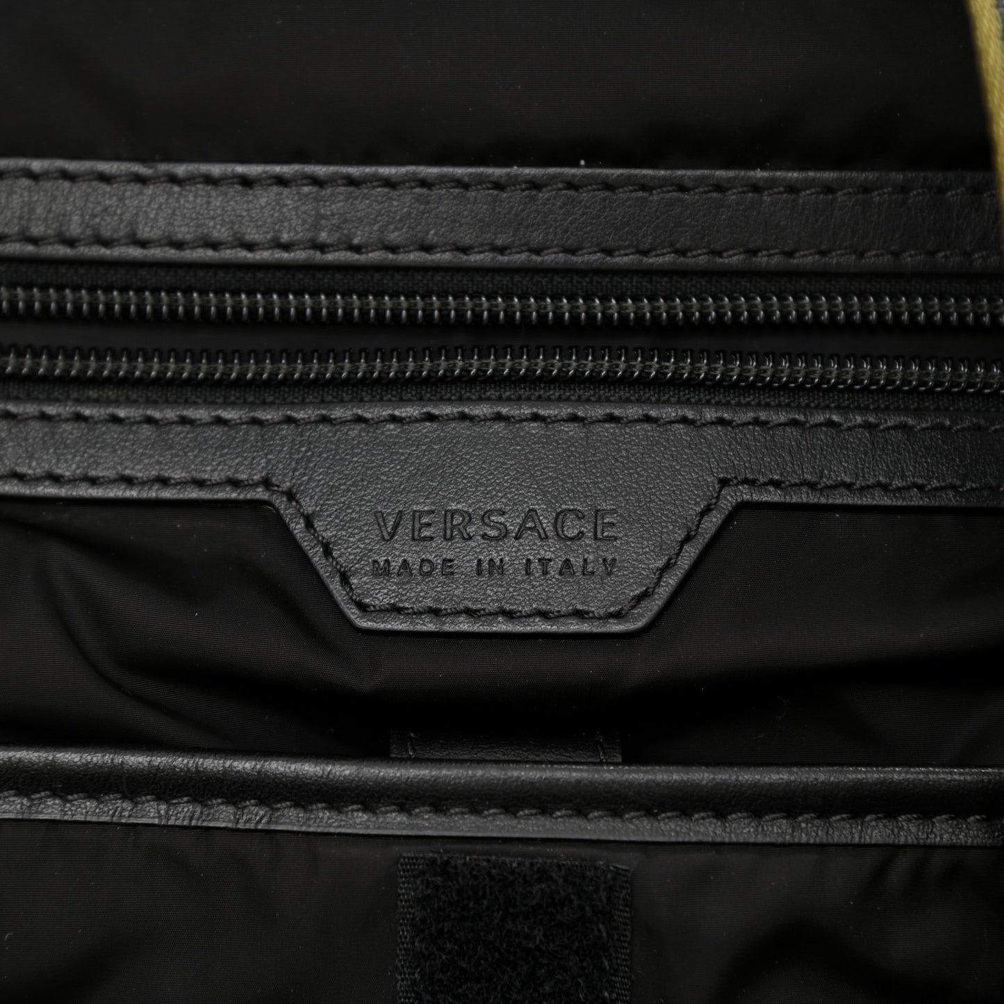 Canvas La Greca Logo Backpack Green