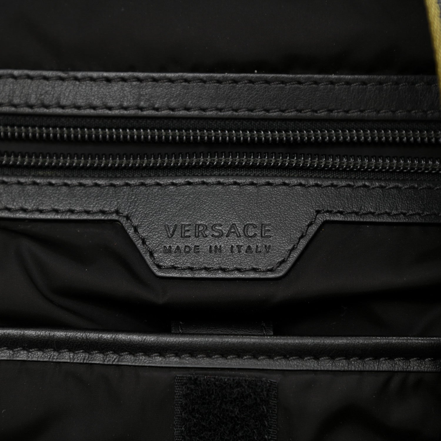 Versace Canvas La Greca Logo Backpack Green 5 of 8