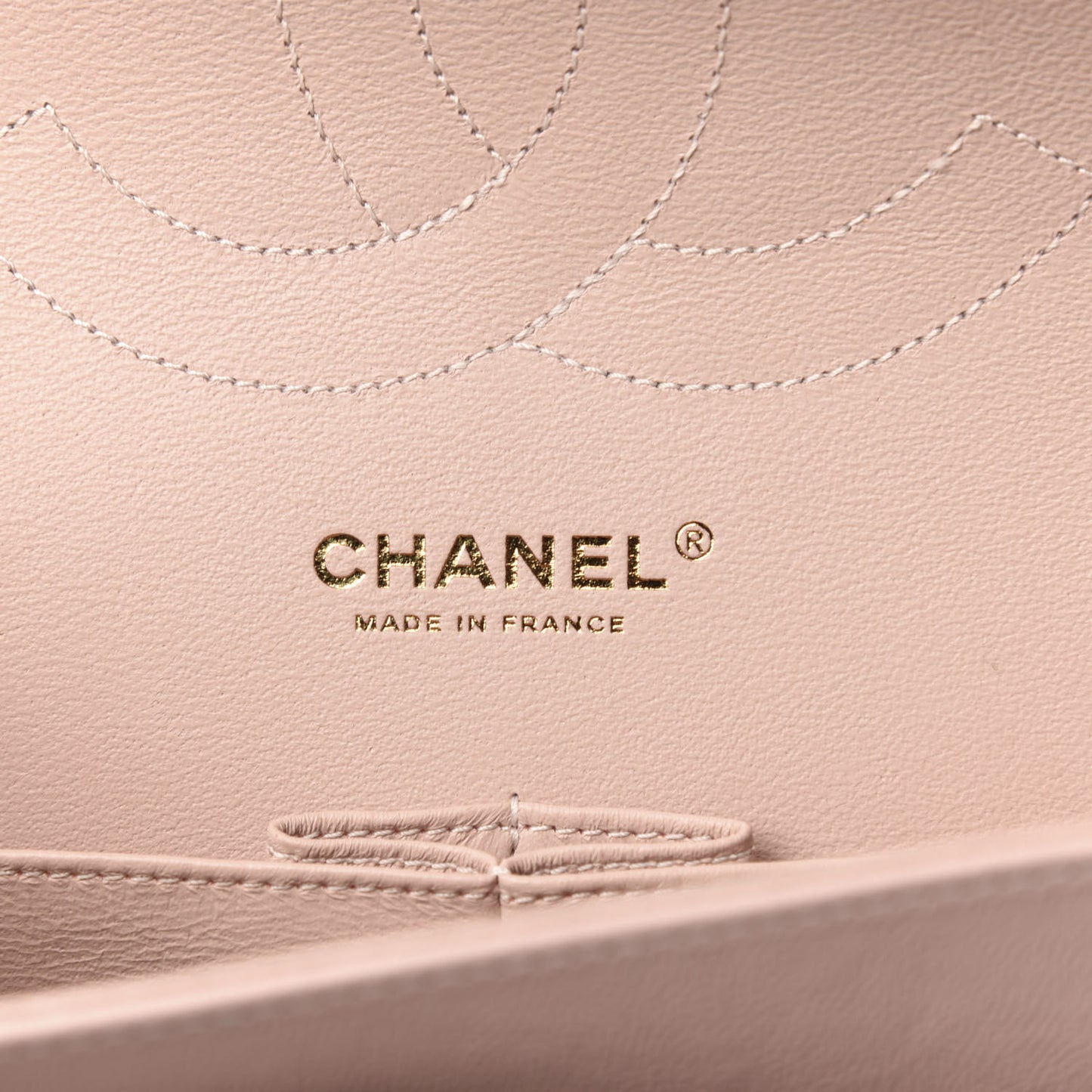 Calfskin Chevron Quilted Jumbo Double Flap Light Pink