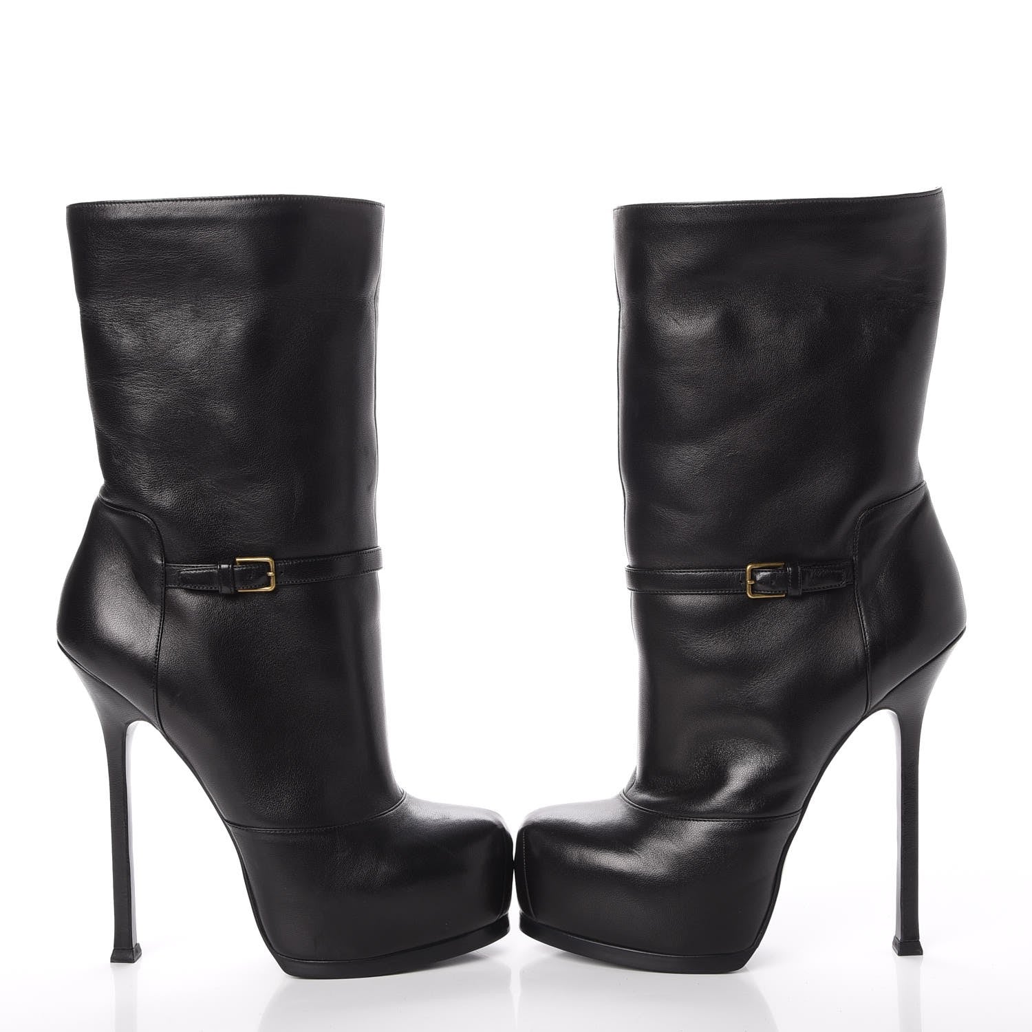 Saint Laurent Nappa Shearling Tribtoo 105 Platform Boots Black 9 of 15