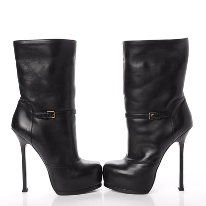Saint Laurent Nappa Shearling Tribtoo 105 Platform Boots Black 9 of 15