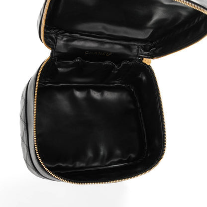Chanel Lambskin Vanity Cosmetic Case Black 5 of 9