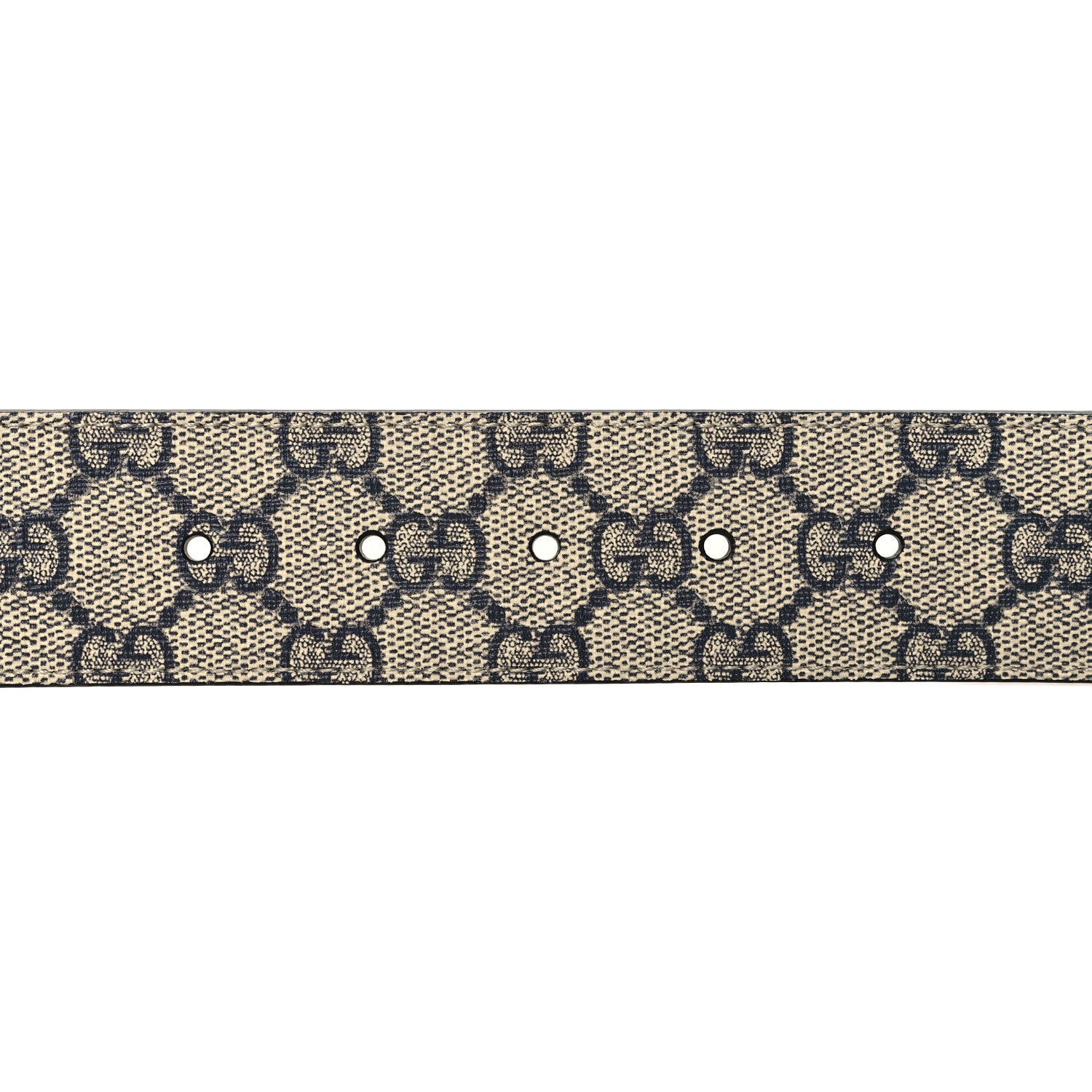 Gucci GG Supreme Monogram Selleria Calfskin Interlocking G 40mm Belt 95 38 Beige Ebony Blue 3 of 5